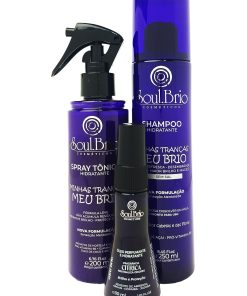 Kit Completo Vegano Para Fibra Sintética e Orgânica Shampoo + Spray Hidratante + Óleo Perfumante e Hidratante - Fragância Cítrica