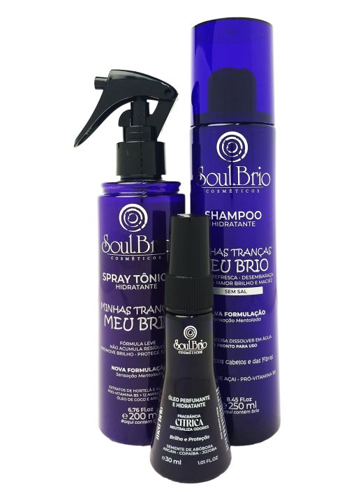 Kit Completo Vegano Para Fibra Sintética e Orgânica Shampoo + Spray Hidratante + Óleo Perfumante e Hidratante - Fragância Cítrica